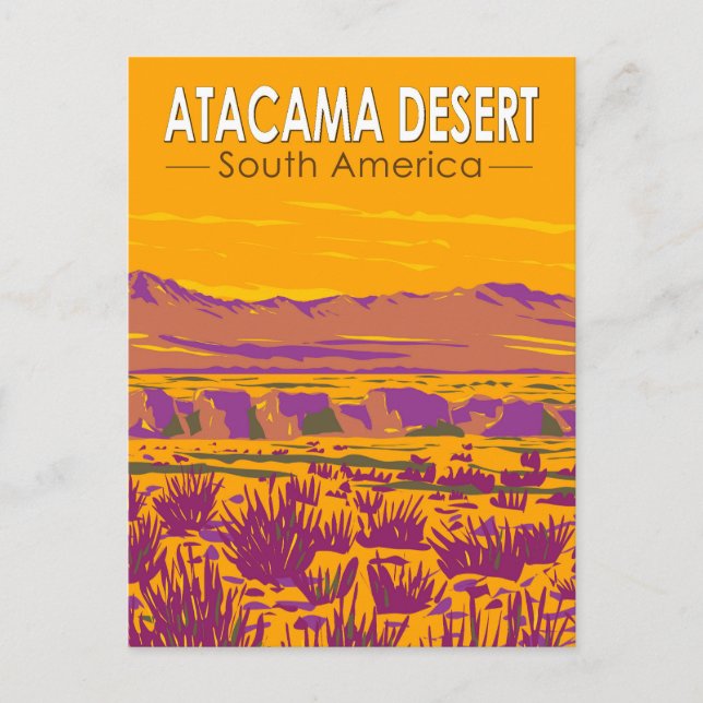 Atacama Wüste Sunset Südamerika Reisen Vintag Postkarte (Vorderseite)