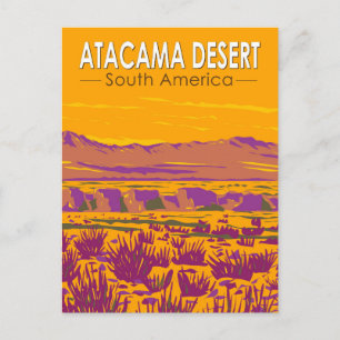 Atacama-Wüsten-Sonnenuntergang Südamerika Reise Vi Postkarte