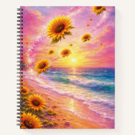 Atardecer de Paz Infinita: Girasoles Mágicos  Notizbuch