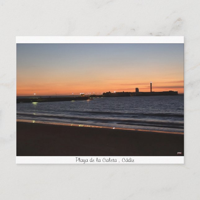 Atardecer en la playa de la Caleta , Cádiz Postkarte (Vorderseite)