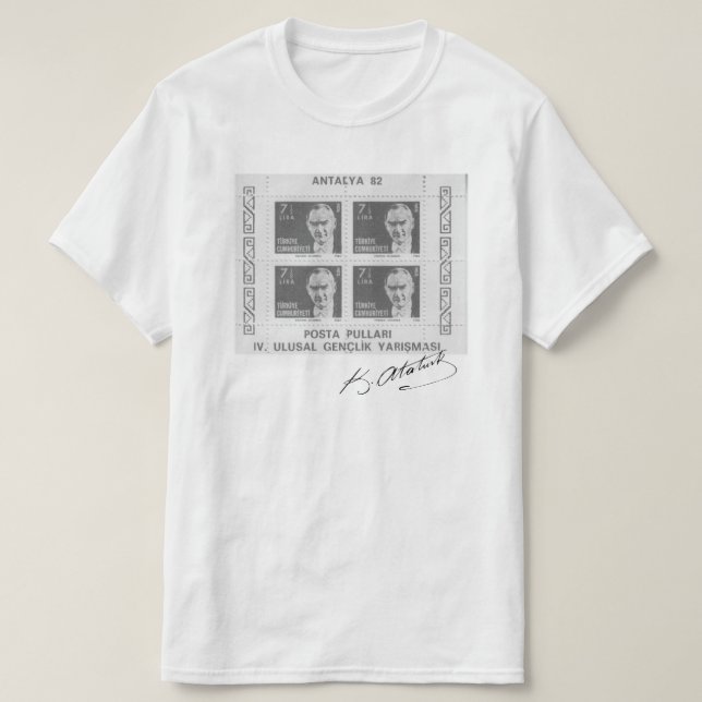Atatürk Briefmarke T-Shirt (Design vorne)