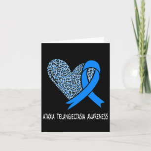 Ataxia Telangiectasia Awareness Blue Ribbon Karte