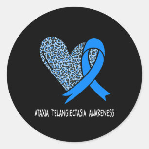 Ataxia Telangiectasia Awareness Blue Ribbon Runder Aufkleber