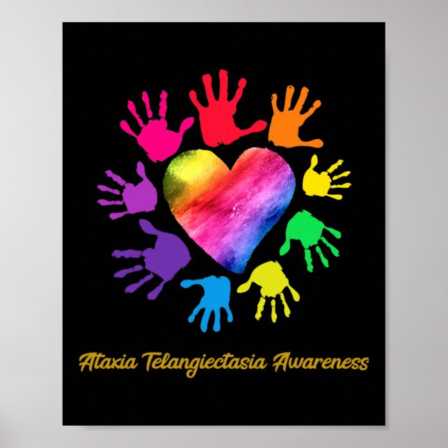 Ataxia Telangiectasia Awareness Hands Ataxia Telan Poster (Vorne)