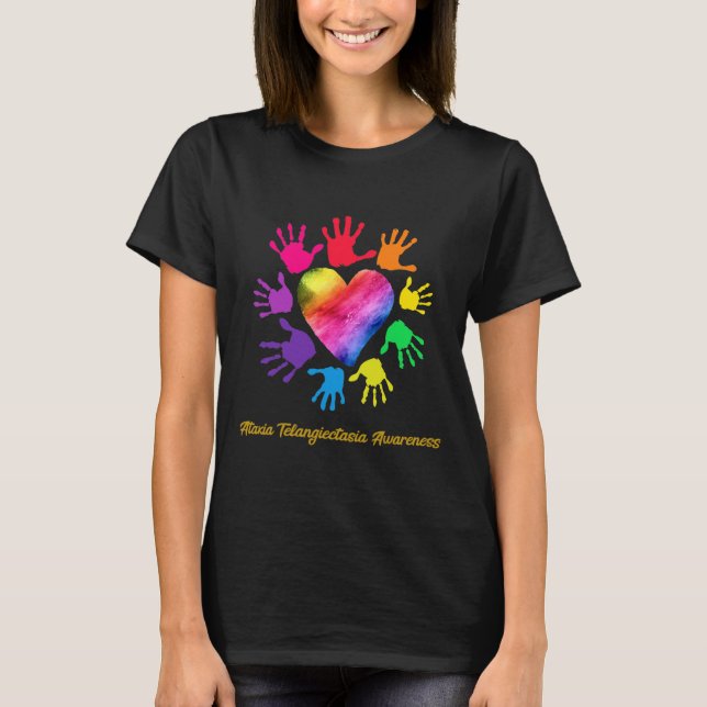 Ataxia Telangiectasia Awareness Hands Ataxia Telan T-Shirt (Vorderseite)