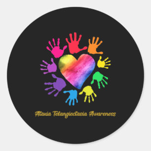 Ataxia Telangiektasie Bewusstsein Hände Ataxia Tel Runder Aufkleber