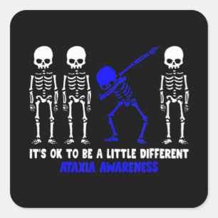 Ataxia Warrior Blue Ribbon Awareness disease hallo Quadratischer Aufkleber