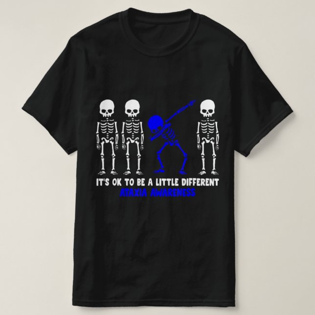 Ataxia Warrior Blue Ribbon Awareness disease hallo T-Shirt (Design vorne)