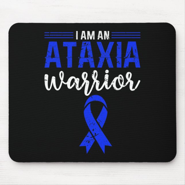 Ataxia Warrior Blue Ribbon beeinträchtigte Koordin Mousepad (Vorne)