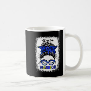 Ataxia Warrior Messy Bun Blue Ribbon Frauen Ataxia Kaffeetasse