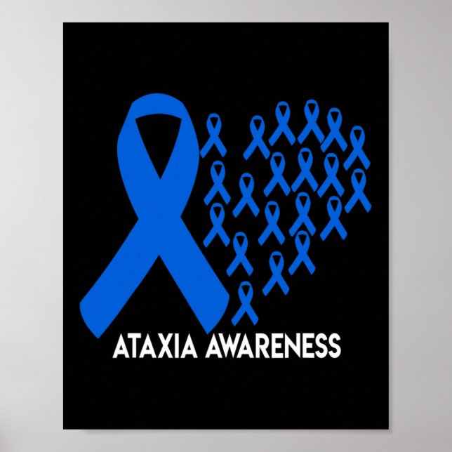 Ataxie-Bewusstsein Blaues Band Geschenk  Poster (Vorne)