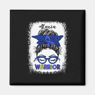 Ataxie-Kriegerin Unordentlicher Knoten Blaues Band Magnet