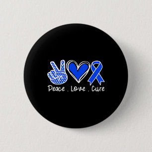 Ataxie Sensibilisierungsmonat Blue Ribbon Peace Li Button