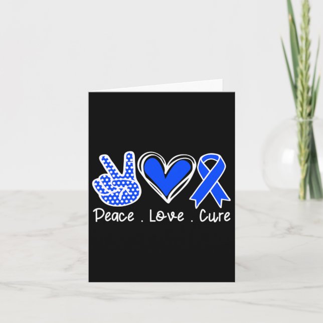 Ataxie Sensibilisierungsmonat Blue Ribbon Peace Li Karte (Vorderseite)