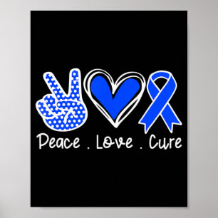 Ataxie Sensibilisierungsmonat Blue Ribbon Peace Li Poster