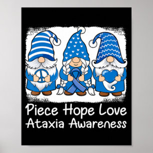 Ataxie Unterstützung Gnome mit Band Blue Ataxia Aw Poster