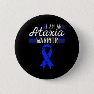 Ataxii Warrior Blue Ribbon Awareness Button