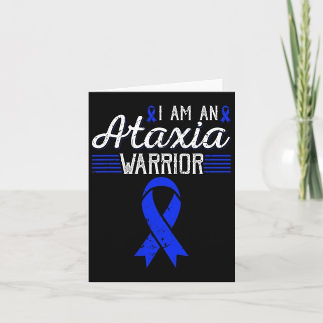 Ataxii Warrior Blue Ribbon Awareness Karte (Vorderseite)