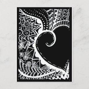 ATC Schwarzes Herz Postkarte