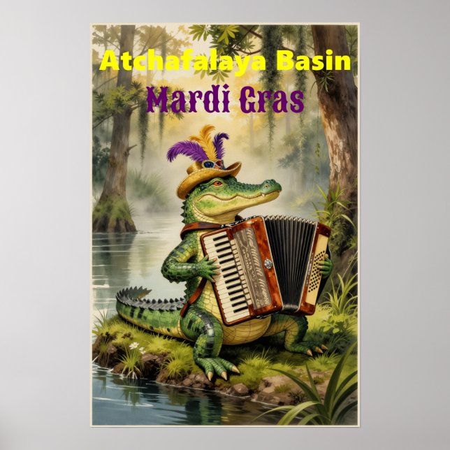 Atchafalaya-Becken Mardi Gras Poster (Vorne)