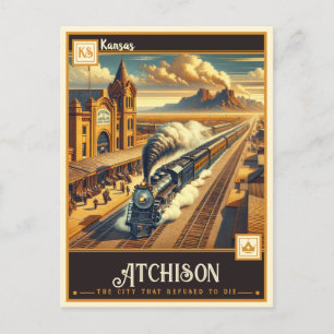 Atchison, Kansas Vintage Postkarte