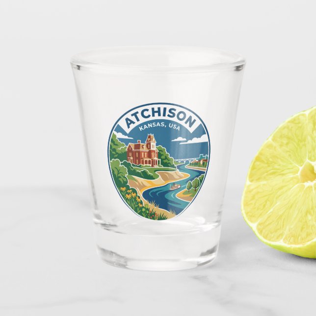 Atchison USA Schnapsglas (Vorderseite)