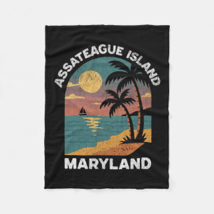 Ateague Island Maryland Vintage Sonnenuntergang So Fleecedecke