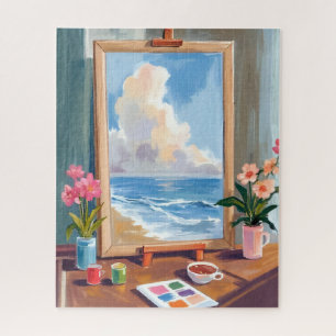 Atelier Staffelei Leinwand Aquarellmalerei Puzzle