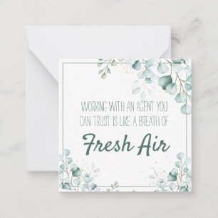 Atem des Fresh Air Real Anwesen Marketing Mitteilungskarte