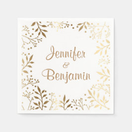 Atem-Hochzeit für ein goldenes und weißes Baby Serviette