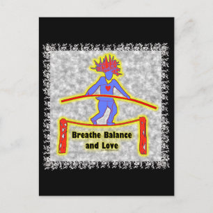 Atem und Liebe auf Grau Postkarte
