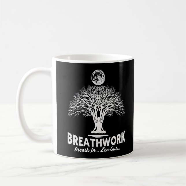 Atemarbeit, Stresshilfe, Power der Meditation Kaffeetasse (Links)