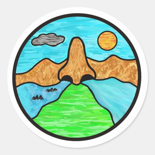 Atemausatmen Runder Aufkleber (Vorderseite)