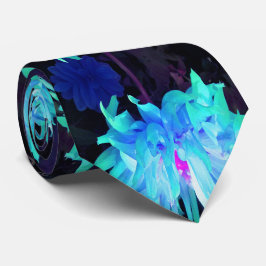 Atemberaubend Aqua Blue und Green Cactus Dahlia Krawatte
