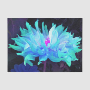 Atemberaubend Aqua Blue und Green Cactus Dahlia Seidenpapier