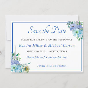 Atemberaubend Blaue Saphir Blumen Save The Date