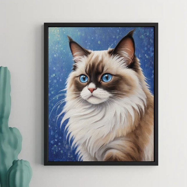 Atemberaubend Blue Mit Augen Ragdoll Cat Painting  Poster (Von Creator hochgeladen)