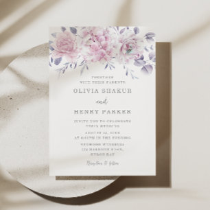 Atemberaubend Blush Wasserfarbe Blume Hochzeit Einladung