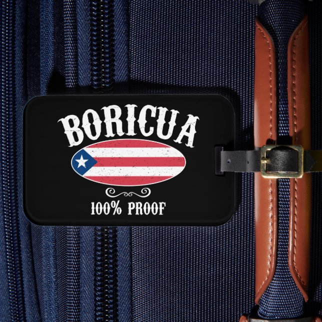 Atemberaubend Boricua Puerto Rico 100 % Gepäckanhänger (Vorderseite Insitu 4)