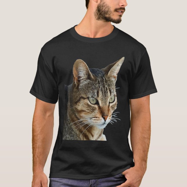 Atemberaubend Brown Tabby Cat Pet Portrait T-Shirt (Vorderseite)
