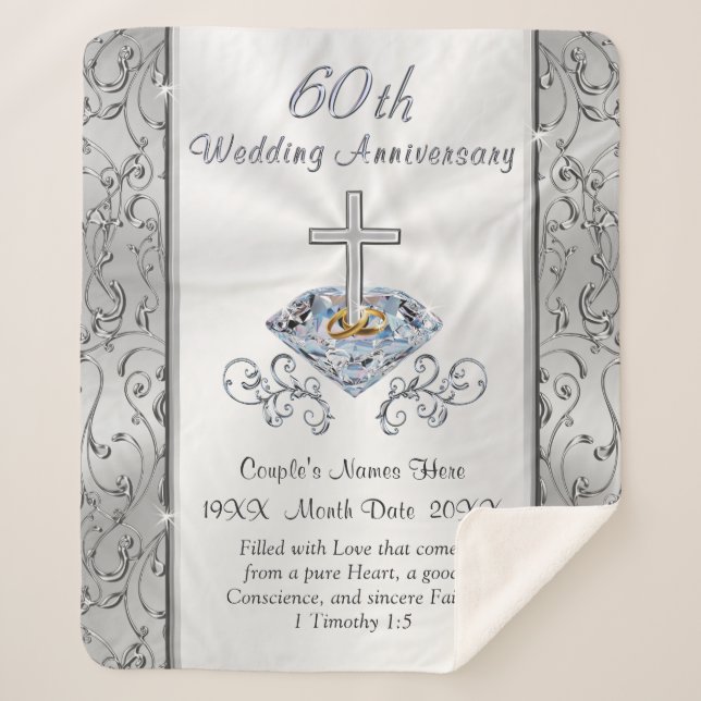 Atemberaubend Christlich, 60. Geburtstagsgeschenk Sherpadecke (Vorderseite)