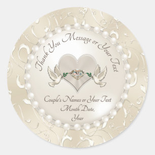 Atemberaubend danke Ihnen Personalisierten Hochzei Runder Aufkleber