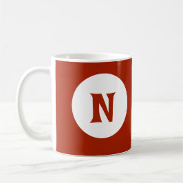 Atemberaubend dunkelrote Monogramm Kaffeetasse