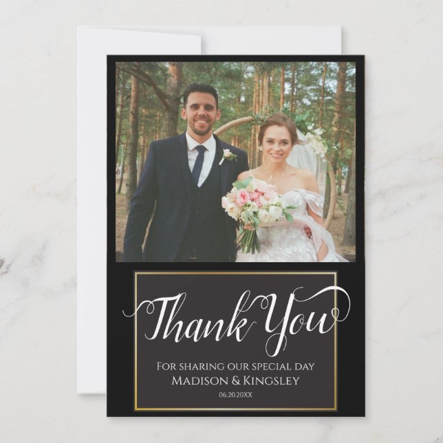 Atemberaubend Edgy Black Gothic Minimal Dankeschön Einladung (Vorderseite)