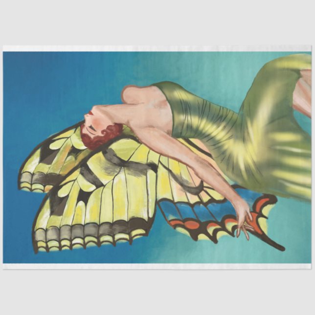 ATEMBERAUBEND Fairy WT Benda Fairies Fee Decoupage Seidenpapier (Vorderseite)