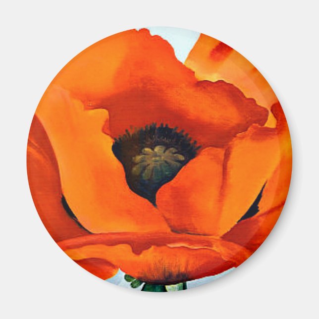 Atemberaubend Georgia O'Keeffe Red Poppy Magnet (Vorne)
