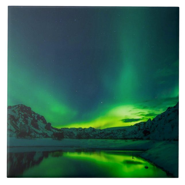 Atemberaubend grünes Aurora Fliese (Vorderseite)