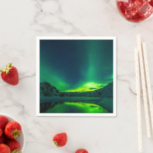 Atemberaubend grünes Aurora Serviette
