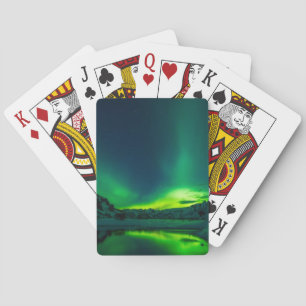 Atemberaubend grünes Aurora Spielkarten