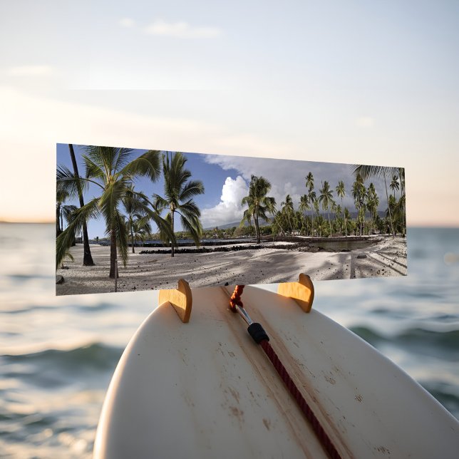 Atemberaubend Hawaii Beach Puuhonua o Honaunau Pan Autoaufkleber (Tropical beach panoramic landscape bumper sticker of Pu'uhonua o Hōnaunau Hawaii's big island.)
